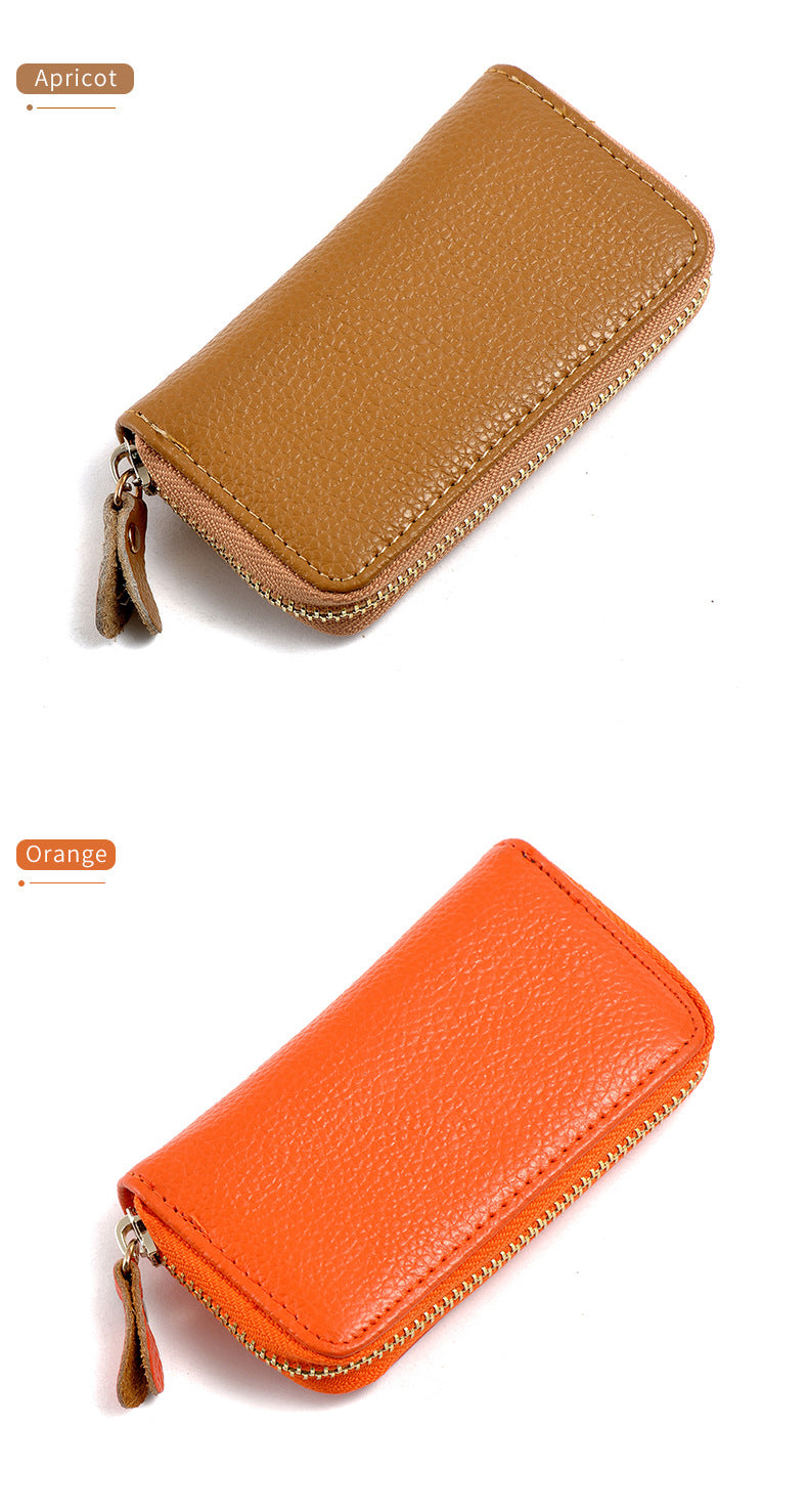 Leather men's card holder car key case