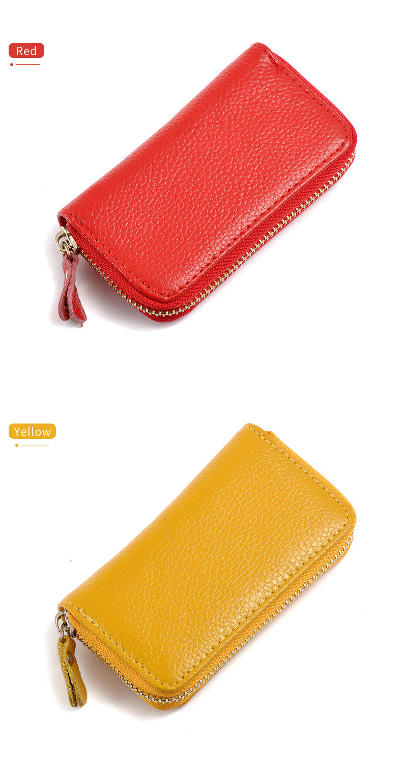 Leather men's card holder car key case