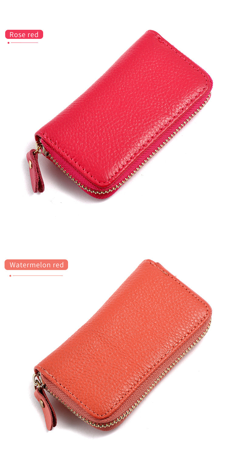 Leather men's card holder car key case