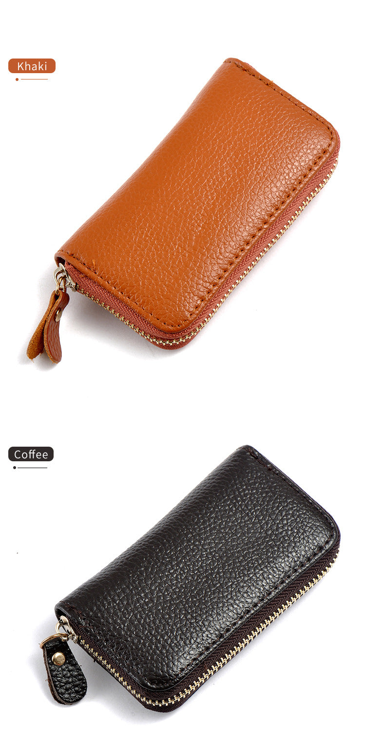Leather men's card holder car key case