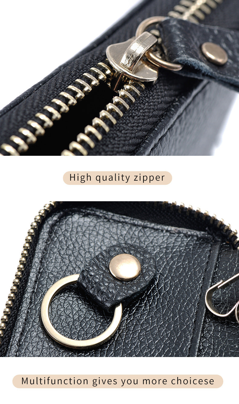 Leather men's card holder car key case