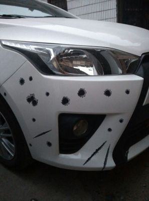 Simulation Bullet Hole Car Sticker, Car Bullet Hole Crack Car Sticker