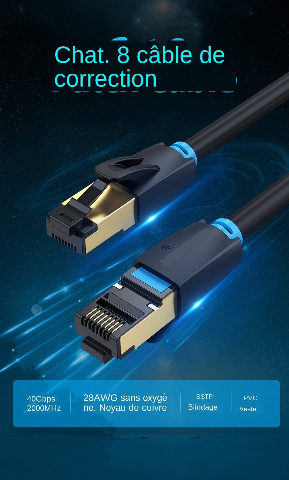 New eight types of CAT8 home gaming 10G high-speed network jumper network cable