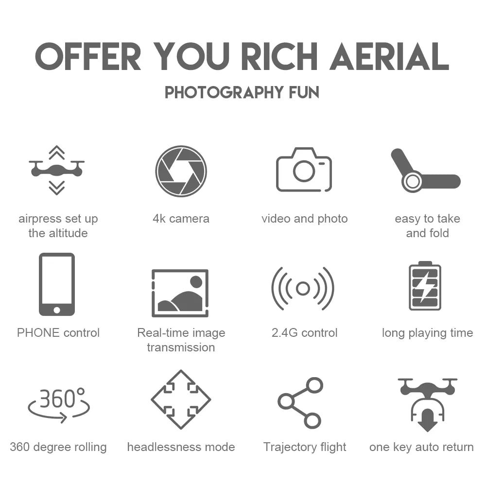 4K Pixel Dual Camera Airplane Toy