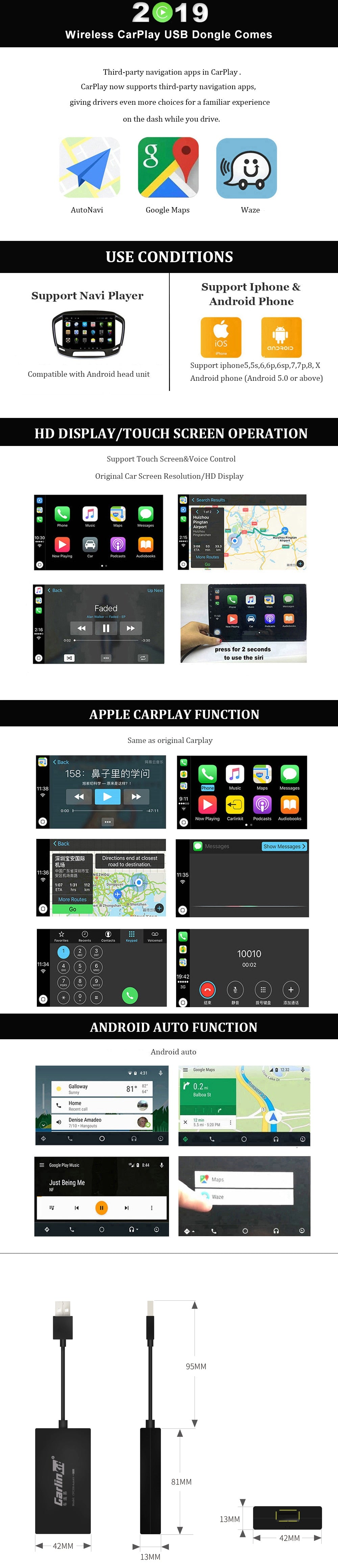 Compatible with  Wireless Bluetooth connection mobile phone screen
