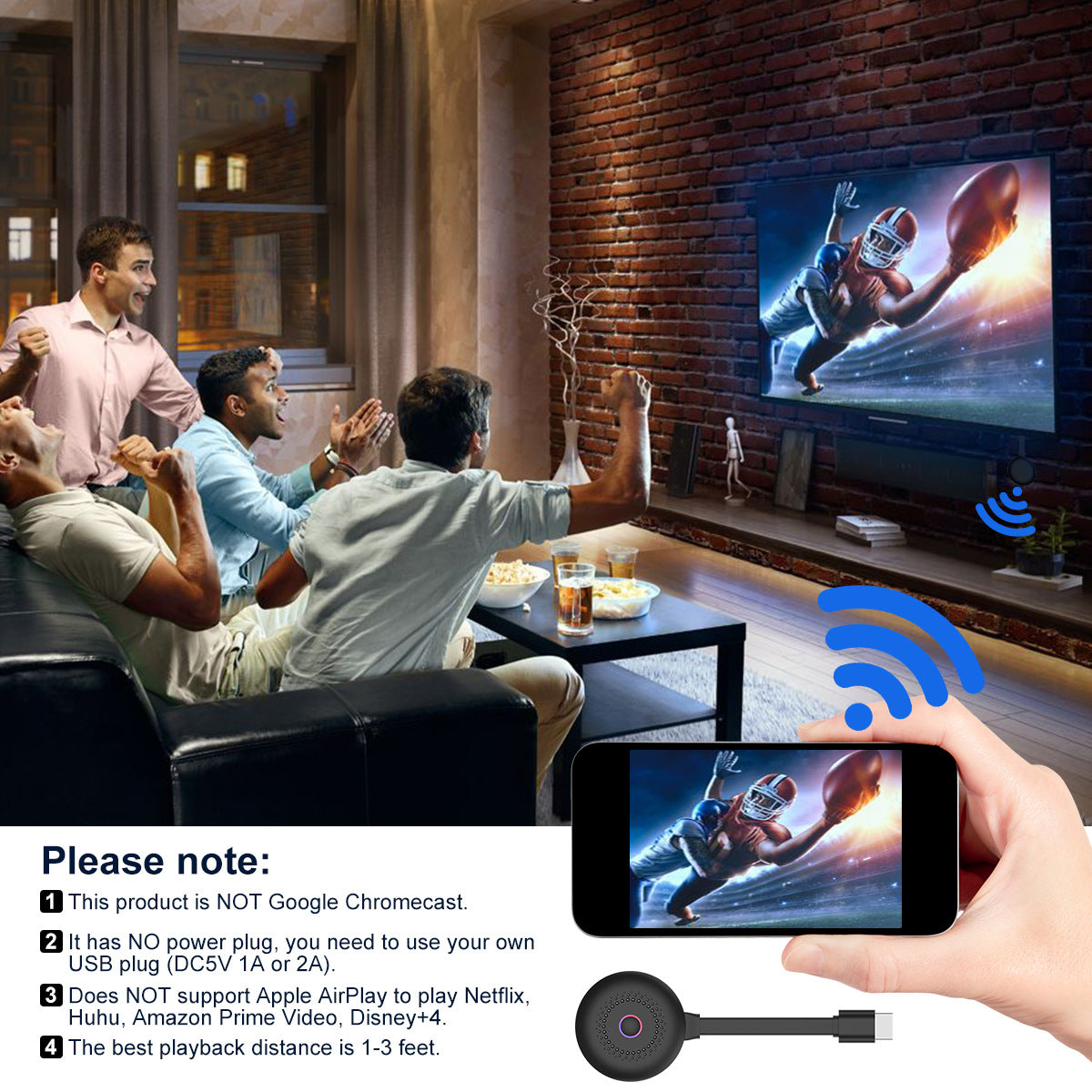 Compatible With , Mobile Phone Wireless Screen Projector HDMI Same Screen HD
