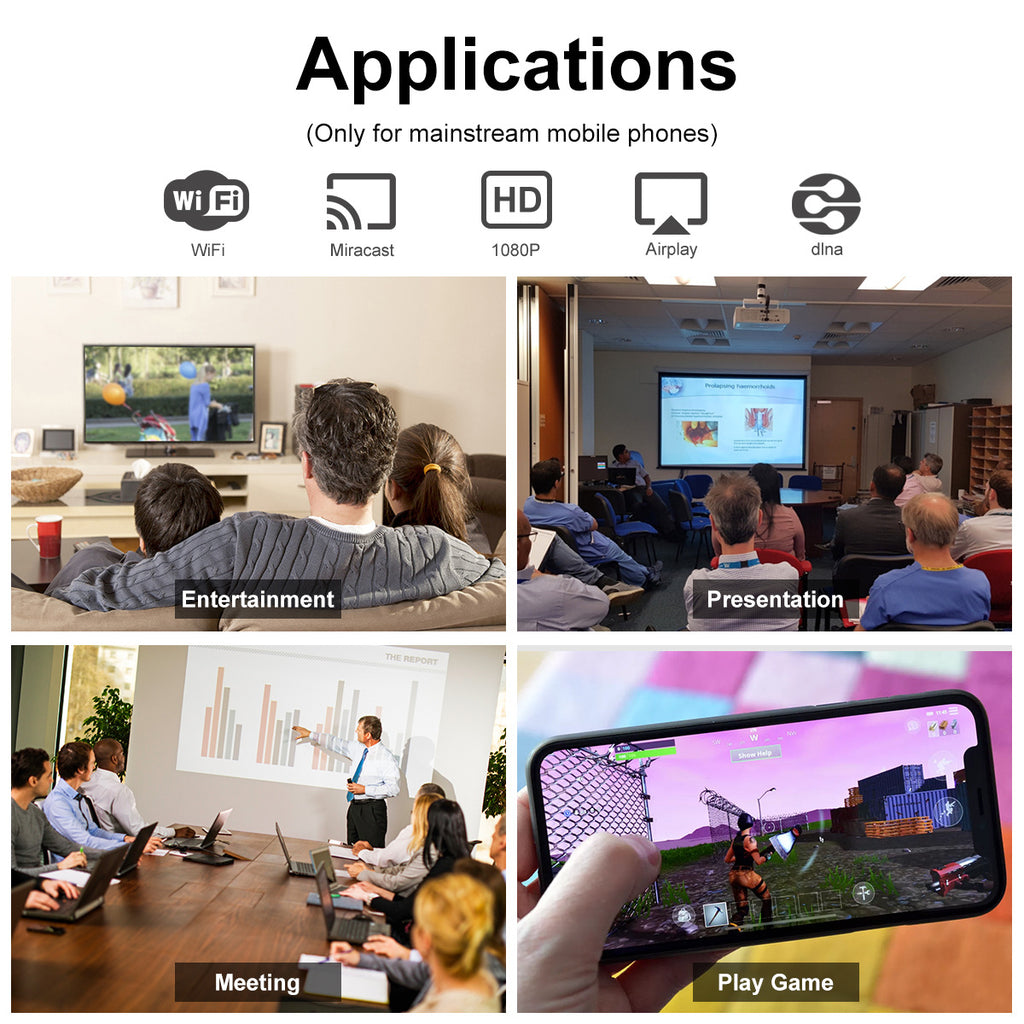 Compatible With , Mobile Phone Wireless Screen Projector HDMI Same Screen HD