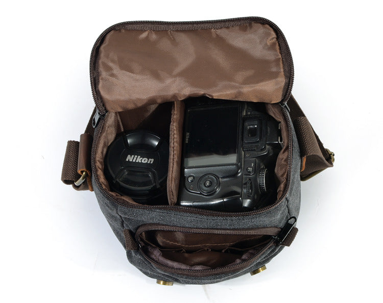 One-shoulder retro camera bag waterproof camera bag