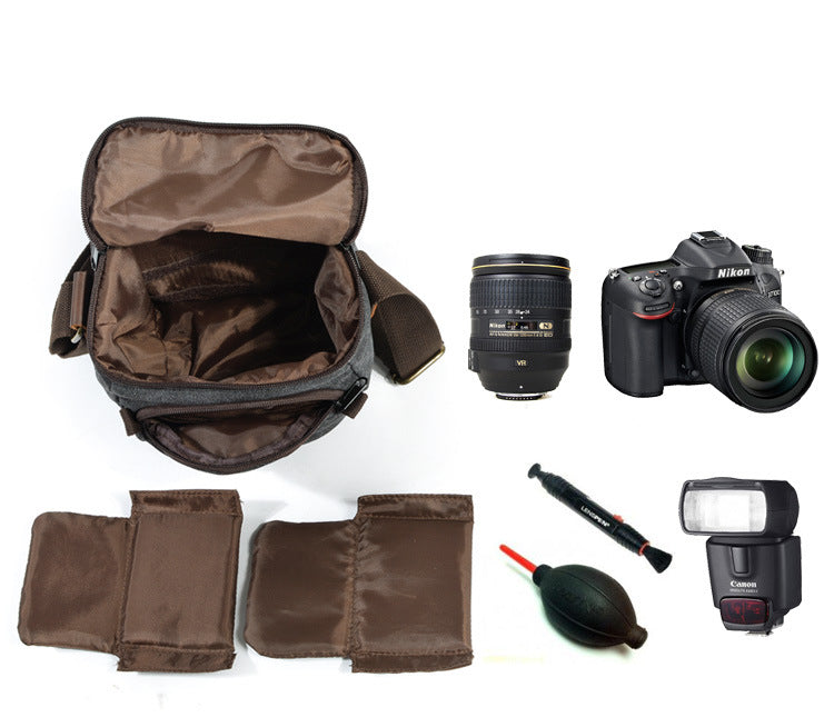 One-shoulder retro camera bag waterproof camera bag