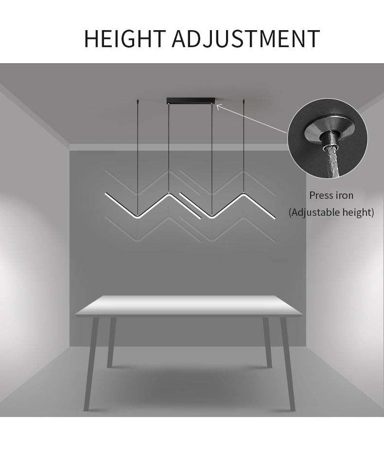 LED Chandelier Minimalist Design for Living Room Bedroom Kitchen Creative Art Wall Suspension Light Fixtures