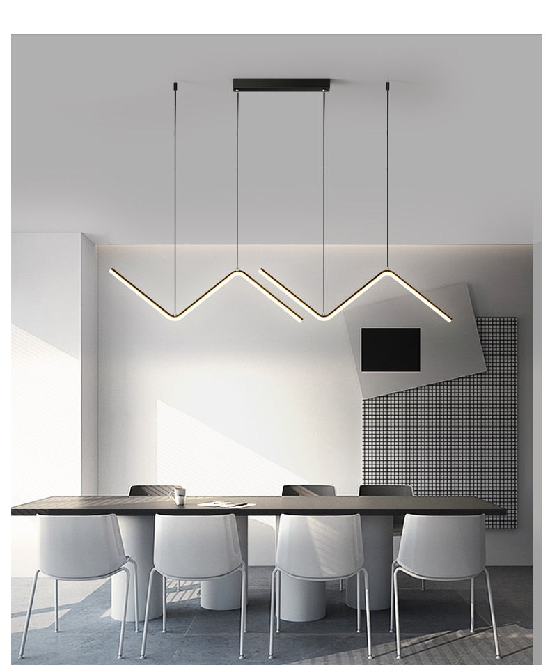 LED Chandelier Minimalist Design for Living Room Bedroom Kitchen Creative Art Wall Suspension Light Fixtures