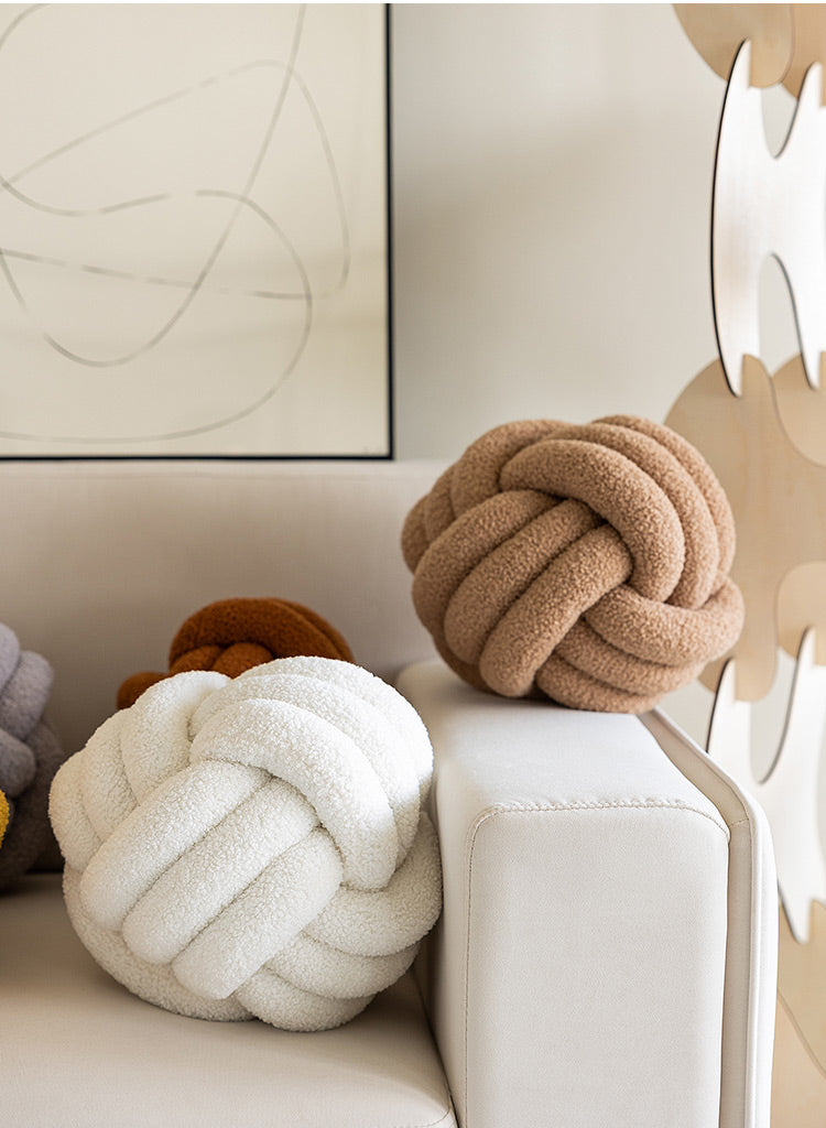 Sofa Living Room Spherical Lamb Wool Bedside Cushion
