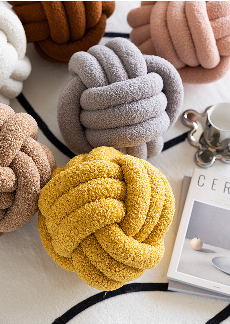 Sofa Living Room Spherical Lamb Wool Bedside Cushion