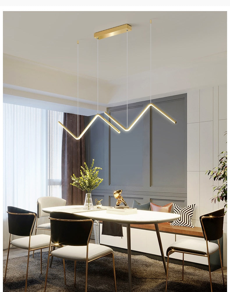 LED Chandelier Minimalist Design for Living Room Bedroom Kitchen Creative Art Wall Suspension Light Fixtures