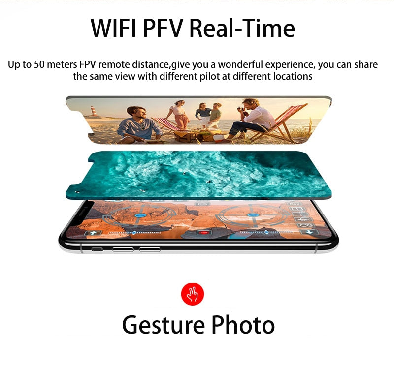 Teeggi T10 Mini Drone With Camera Foldable WiFi FPV RC Quadcopter Headless Mode Altitude Hold VS S9 Micro Pocket Selfie Dron