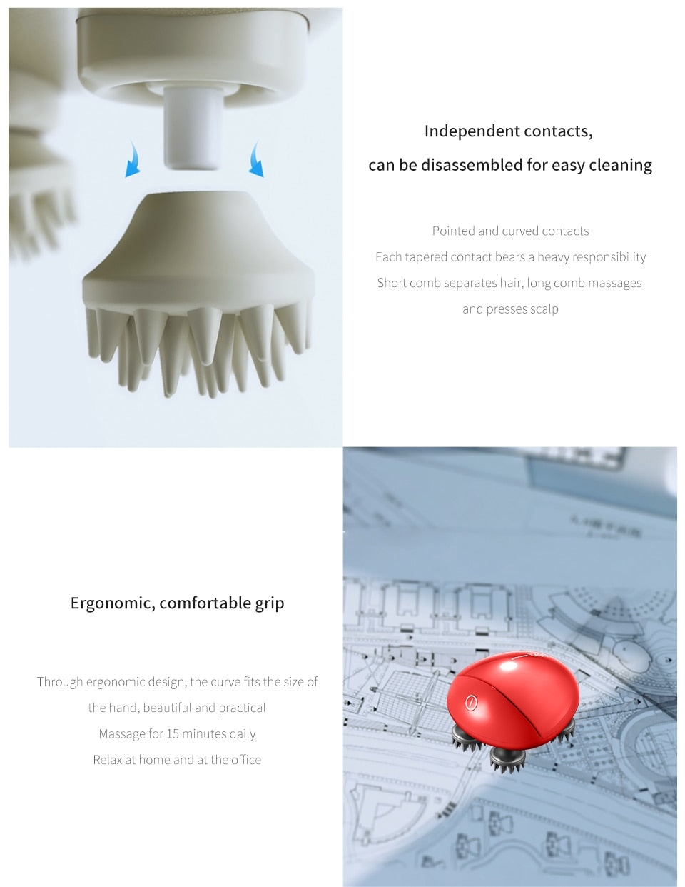 Relieving fatigue scalp massager