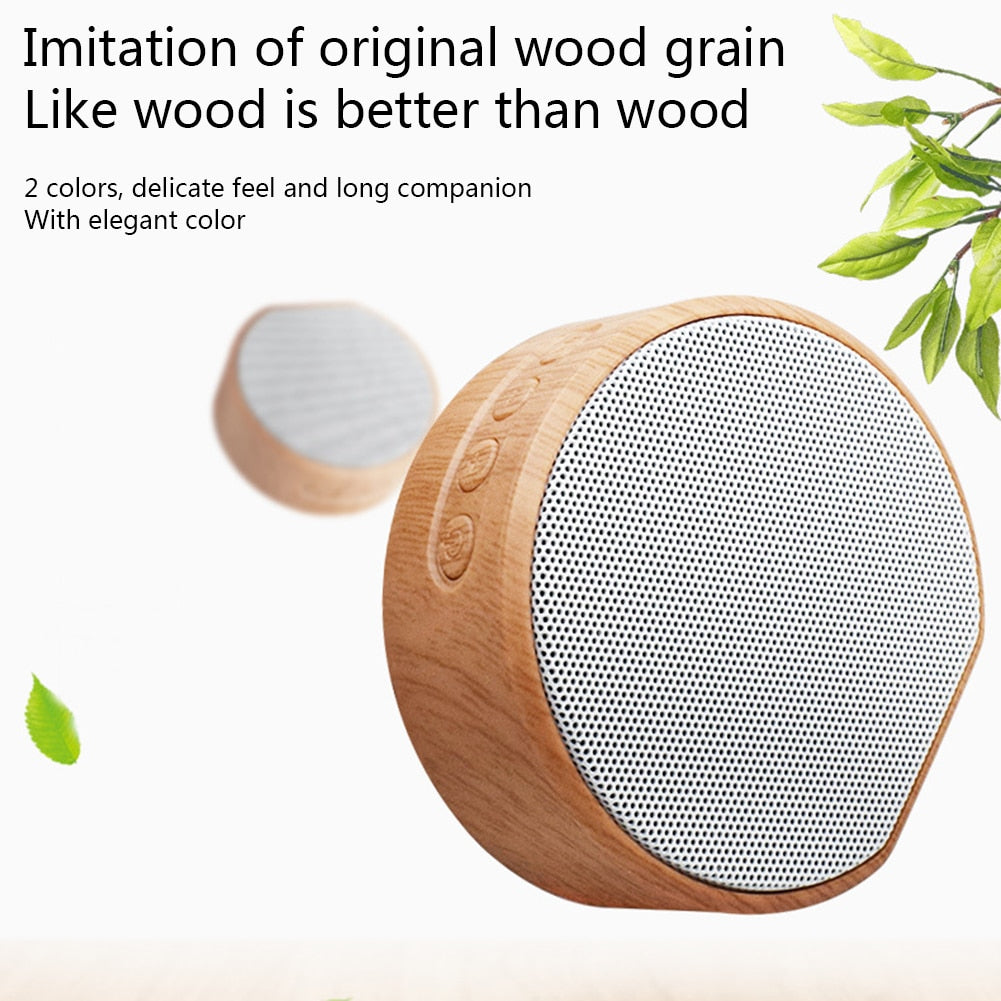 Mini Wood Bluetooth Speaker Portable Outdoor Wireless Support AUX TF