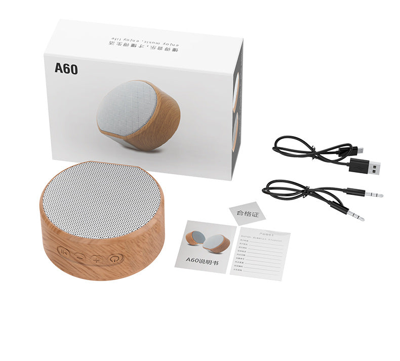 Mini Wood Bluetooth Speaker Portable Outdoor Wireless Support AUX TF