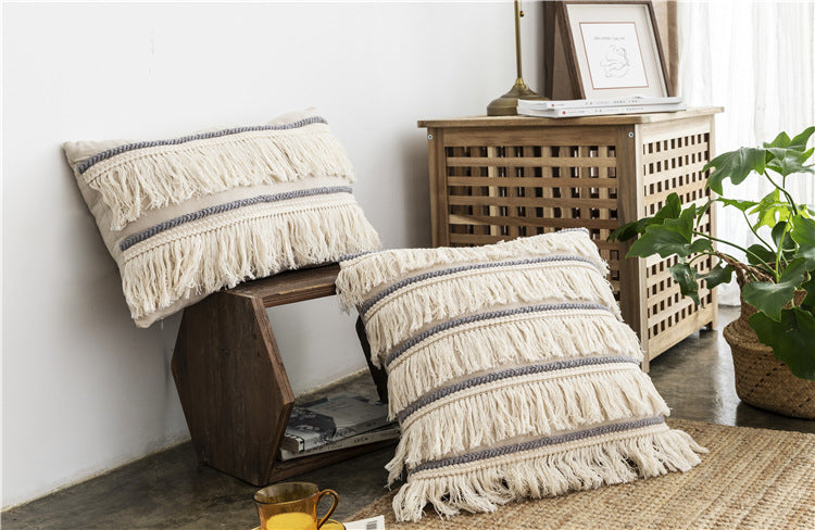 Luna Fringe Throw Pillow Cover