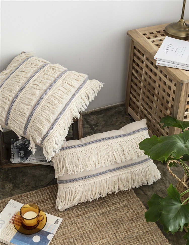 Luna Fringe Throw Pillow Cover