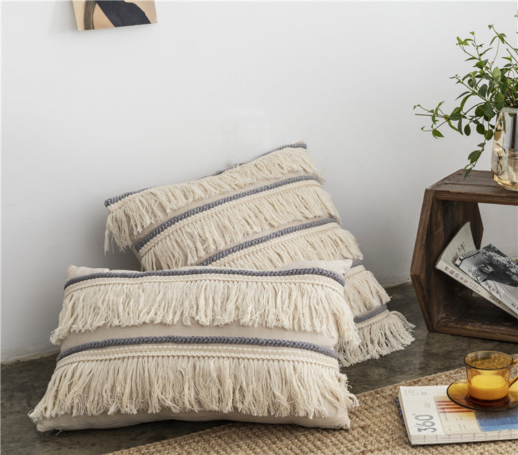 Luna Fringe Throw Pillow Cover