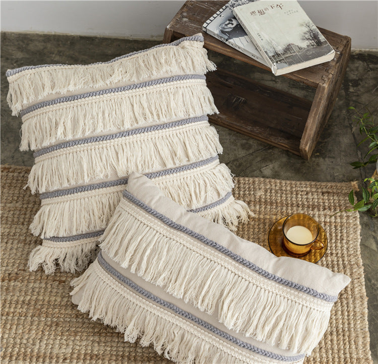 Luna Fringe Throw Pillow Cover