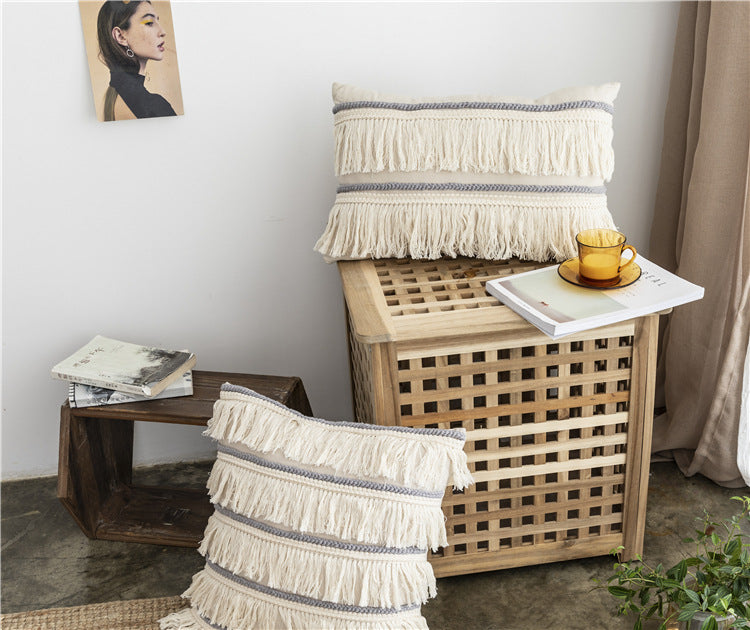 Luna Fringe Throw Pillow Cover