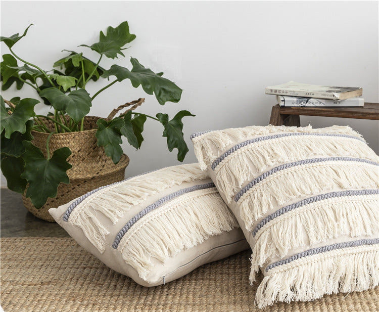 Luna Fringe Throw Pillow Cover