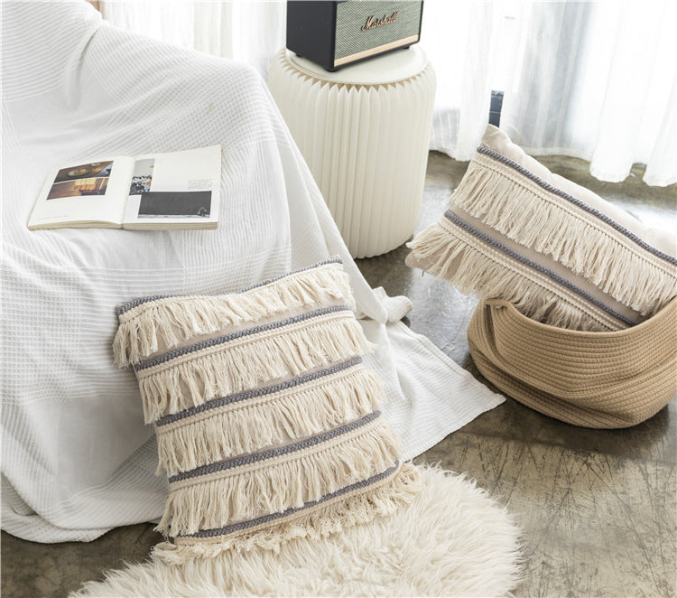 Luna Fringe Throw Pillow Cover