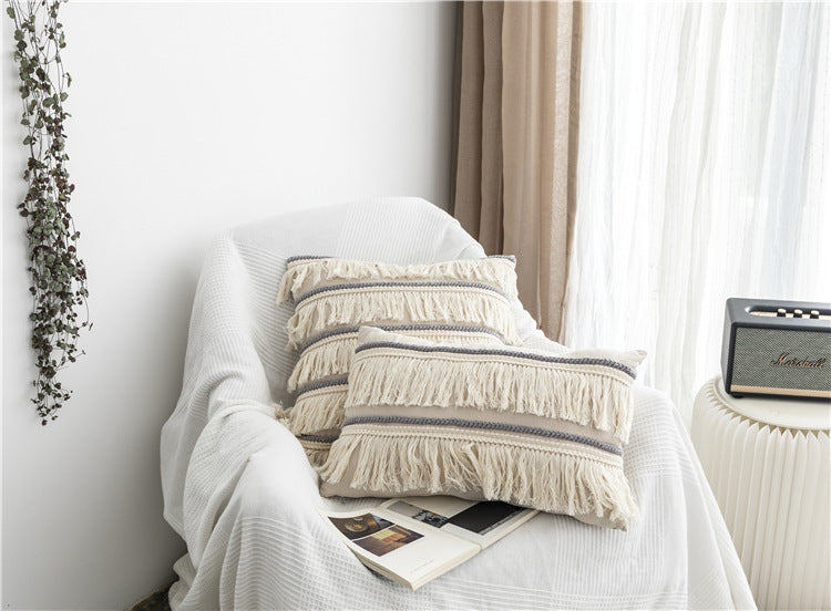 Luna Fringe Throw Pillow Cover