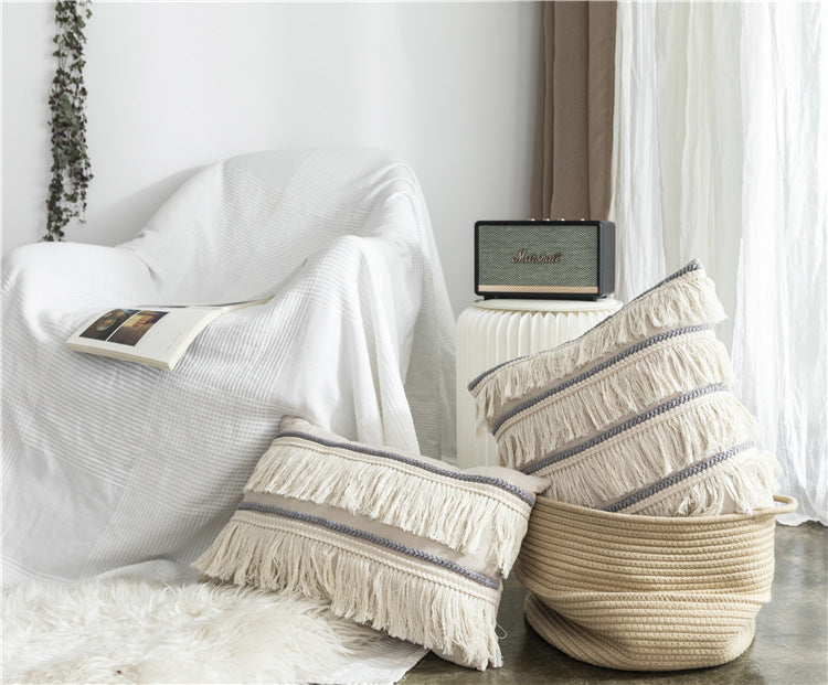 Luna Fringe Throw Pillow Cover