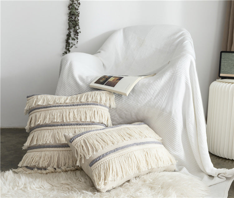 Luna Fringe Throw Pillow Cover