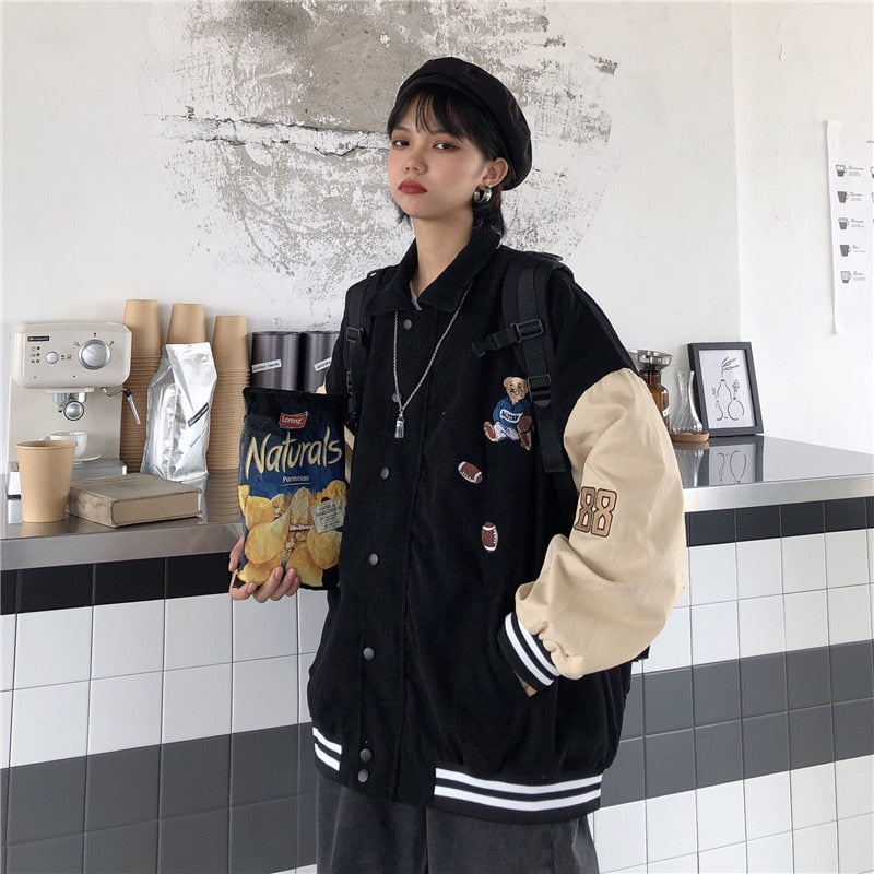 Women Baseball Uniform Autumn Coat Jacket High Street Style