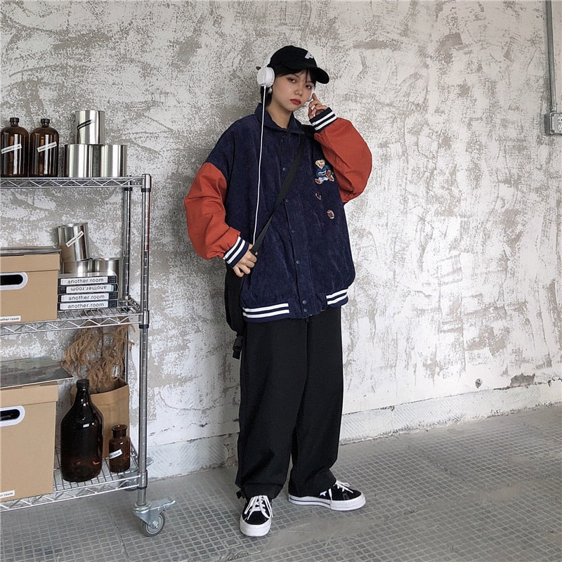 Women Baseball Uniform Autumn Coat Jacket High Street Style