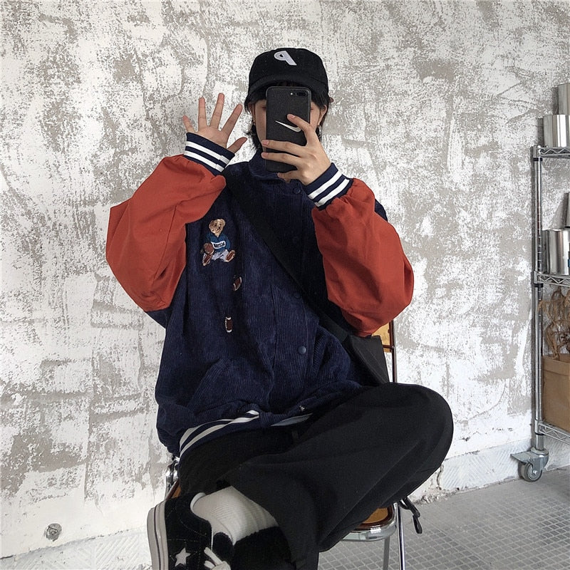 Women Baseball Uniform Autumn Coat Jacket High Street Style