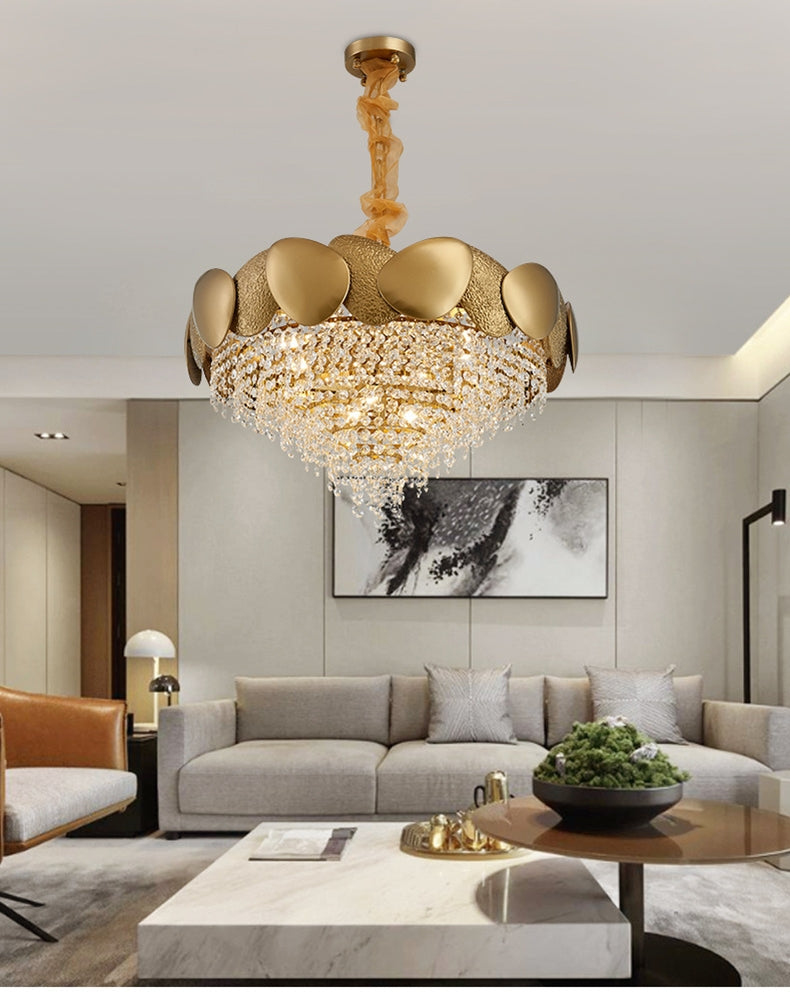 Stainless Steel Living Room Ceiling Crystal Chandelier
