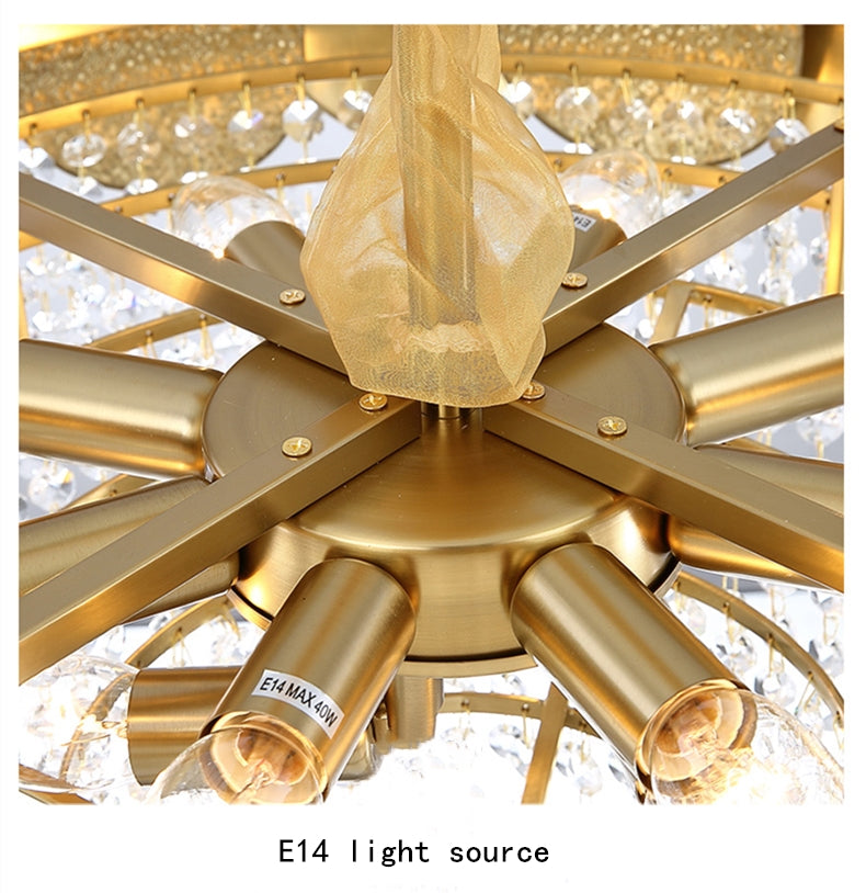 Stainless Steel Living Room Ceiling Crystal Chandelier