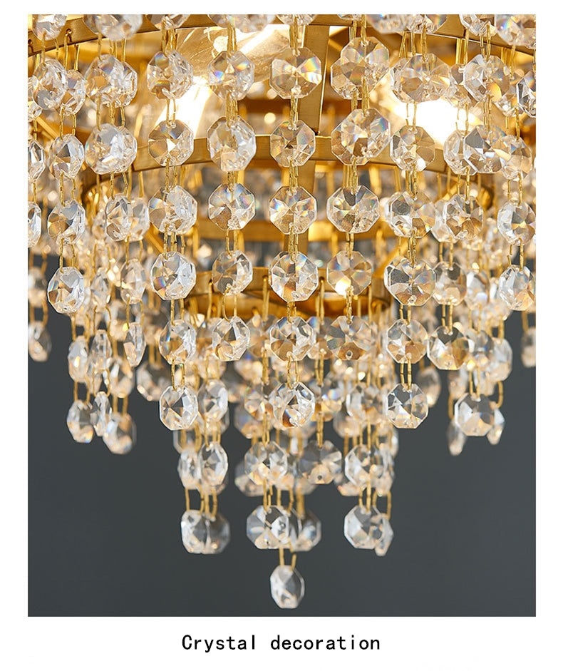 Stainless Steel Living Room Ceiling Crystal Chandelier