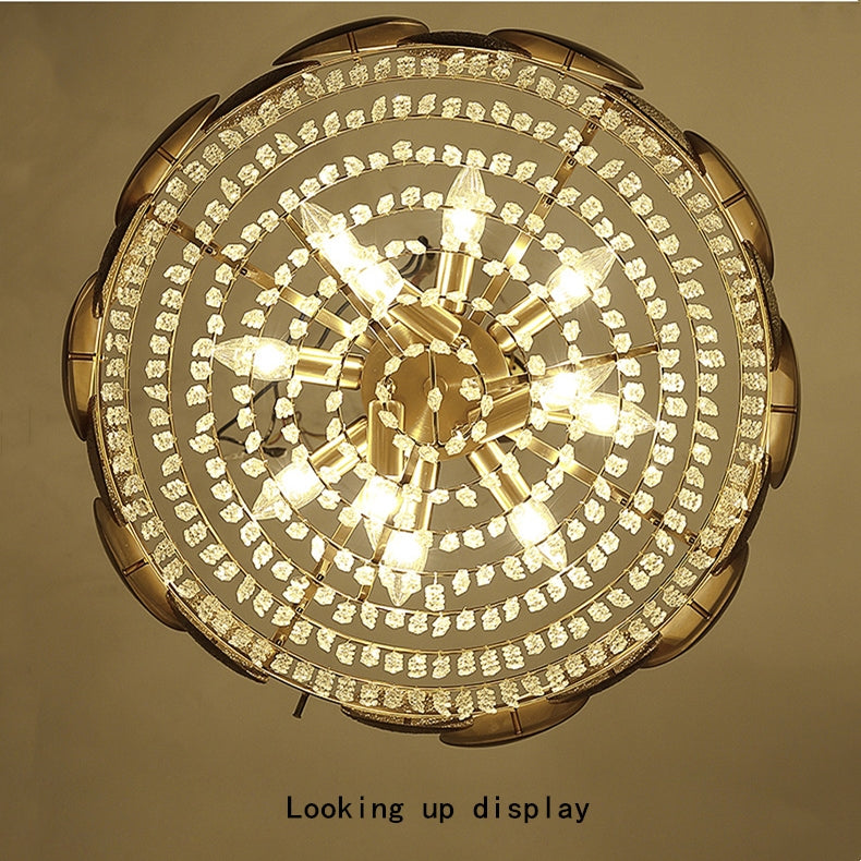 Stainless Steel Living Room Ceiling Crystal Chandelier