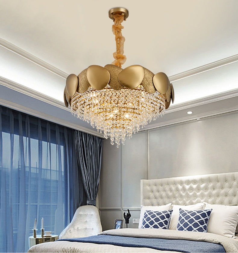 Stainless Steel Living Room Ceiling Crystal Chandelier