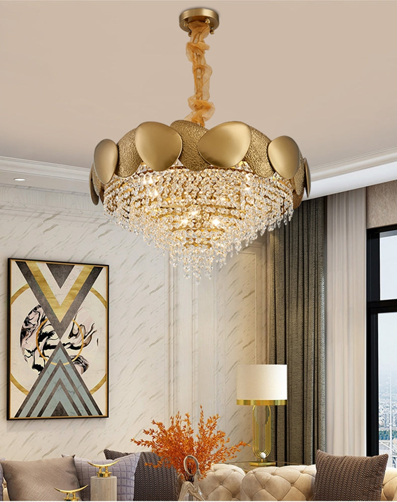 Stainless Steel Living Room Ceiling Crystal Chandelier