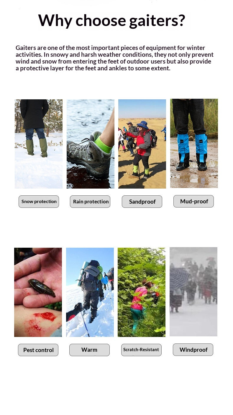 Outdoor Desert Mountaineering Leggings And Sandproof Footmuffs