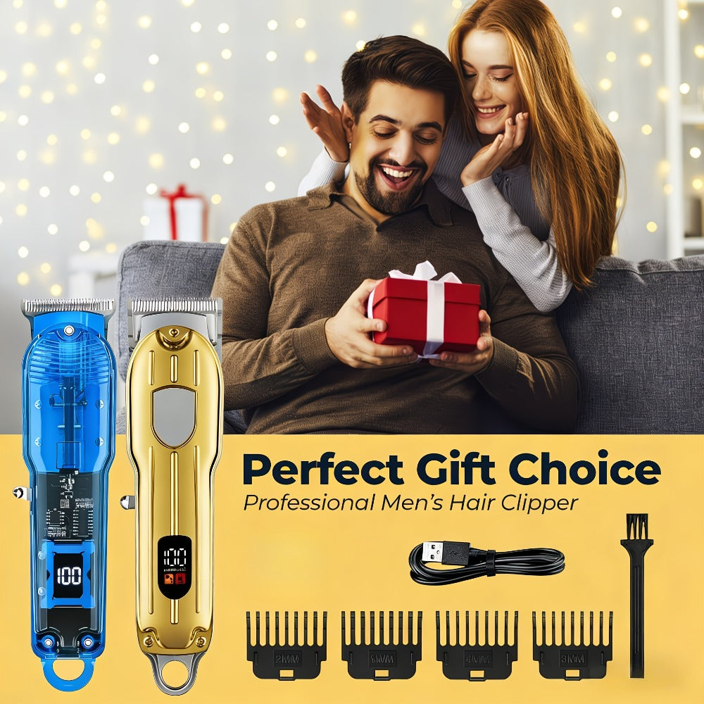 Cordless Hair Clipper for Men – USB Rechargeable Electric Trimmer with Guide Comb, Self Haircut Kit for Home Barbershop Fade 