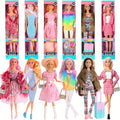 Six-Piece 11.5-Inch Fashion Doll Set with Mixed Outfits, Handbags, Hats, Necklaces and Suitcase Accessories — image 13