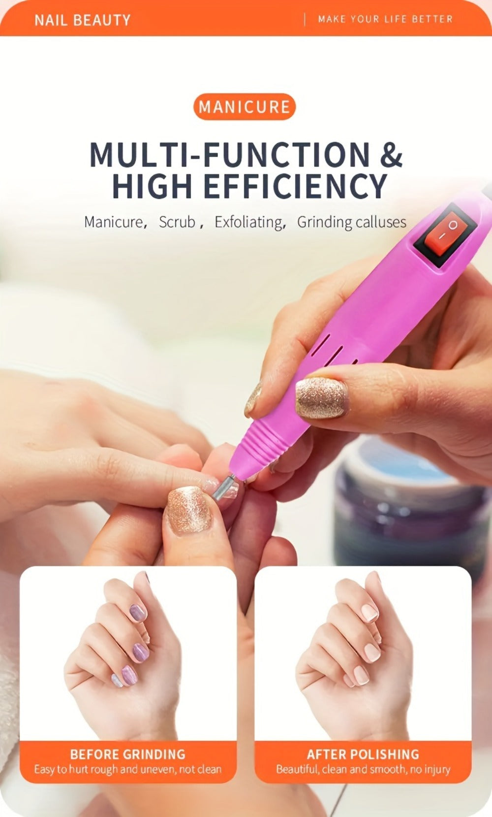 Electric Nail Drill 20000 RPM Console Kit with 6 Bits, 50 Sanding Bands and Standard or 8-in-1 Options — image 33