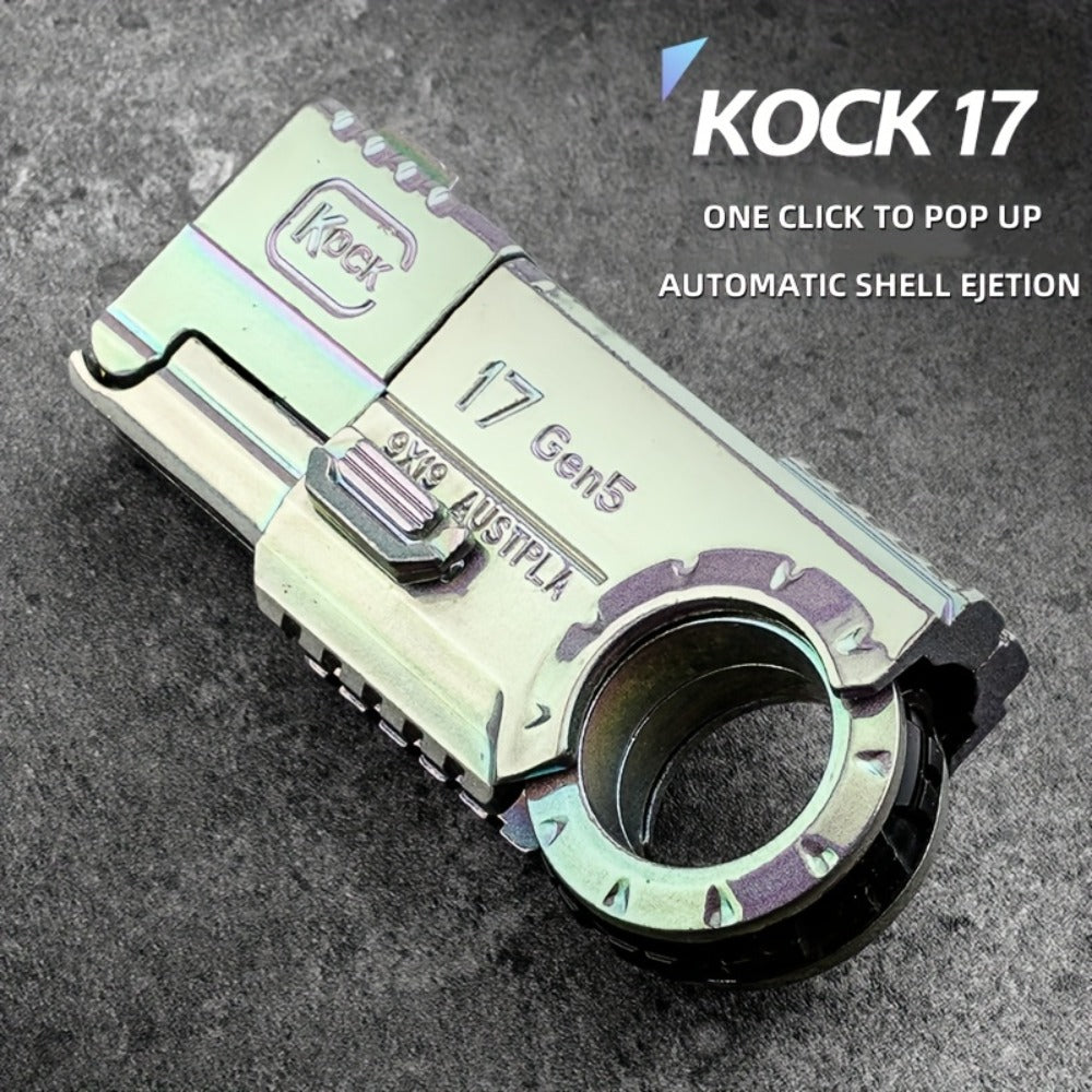 Alloy Finger Pistol Fidget Toy, One-Touch Cartridge Ejecting Stress Desk Toy, Cool EDC Novelty Gift for Adults Men Teens — im