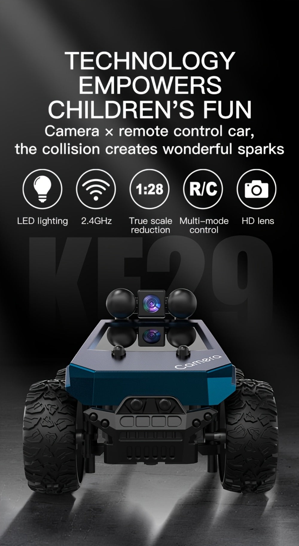 RC Off-Road Pickup Truck 1:28 Scale with 480P HD Camera, 2.4GHz App Control & Virtual Reality Function — image 15