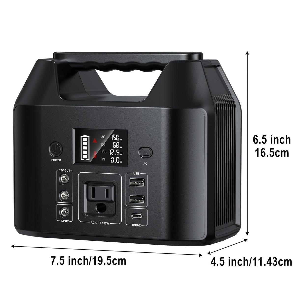 Portable Power Station 576Wh 650W or Compact 150W Configuration with Six Outputs and LED Light — image 1