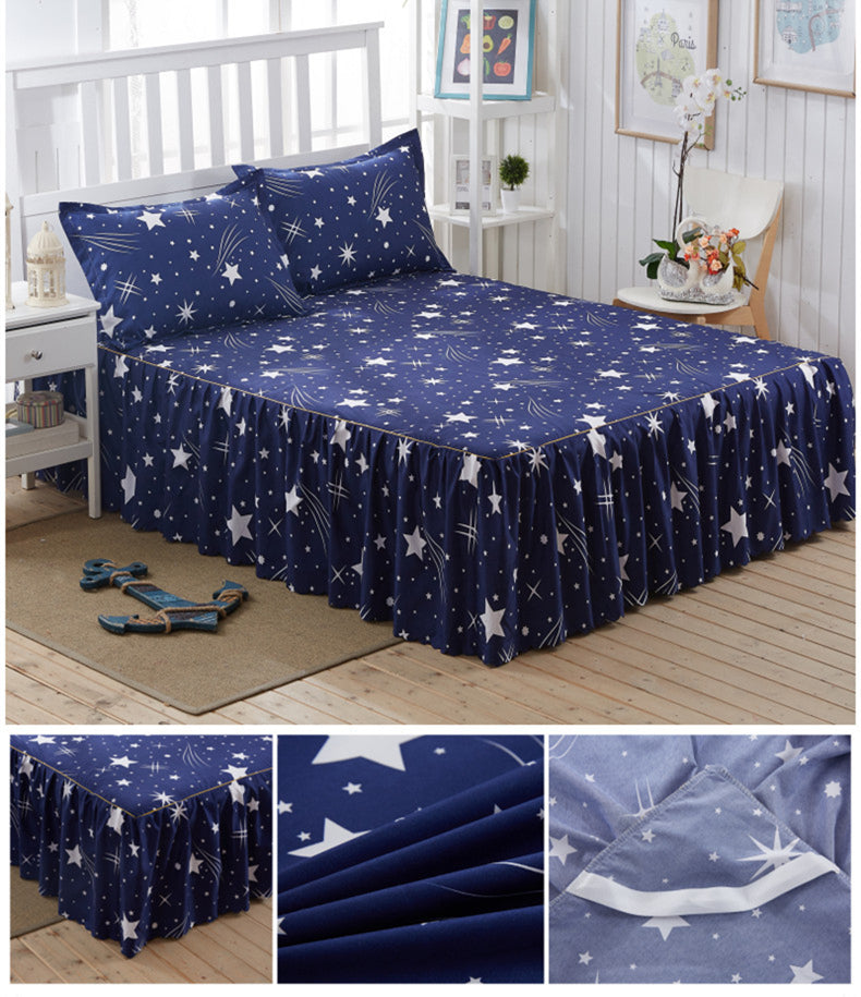 Aloe cotton princess wind bed skirt single piece