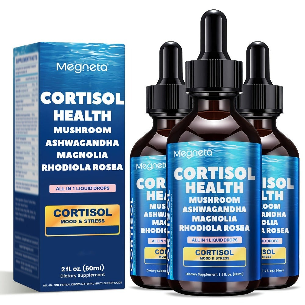 Cortisol Balance Liquid Drops for Stress & Cortisol Belly, KSM-66 Ashwagandha, Magnesium Glycinate & L-Theanine Sublingual Su